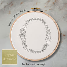  Whimsical Floral Embroidery Letter O - Digital Download