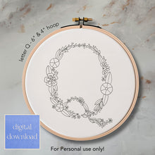  Whimsical Floral Embroidery Letter Q - Digital Download