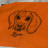 Embroidered Pet Portrait Canvas Zipper Pouch