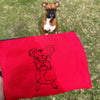 Embroidered Pet Portrait Canvas Zipper Pouch