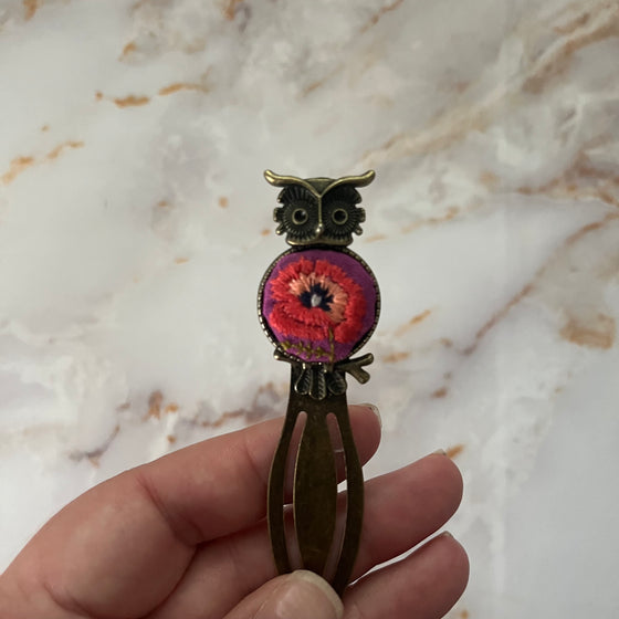 Owl and Poppy Bookmark