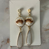 Hand Embroidered Shell Earrings