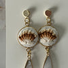 Hand Embroidered Shell Earrings