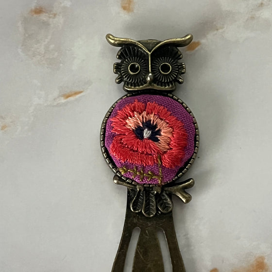 Owl and Poppy Bookmark