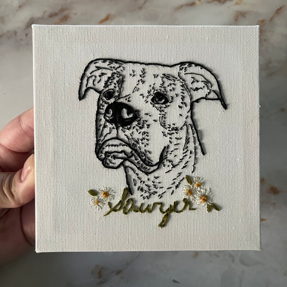 5"x5" Mini Embroidered Pet Canvas