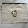 Hand Embroidered Ghost Zipper Pouch