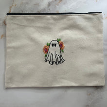  Hand Embroidered Ghost Zipper Pouch